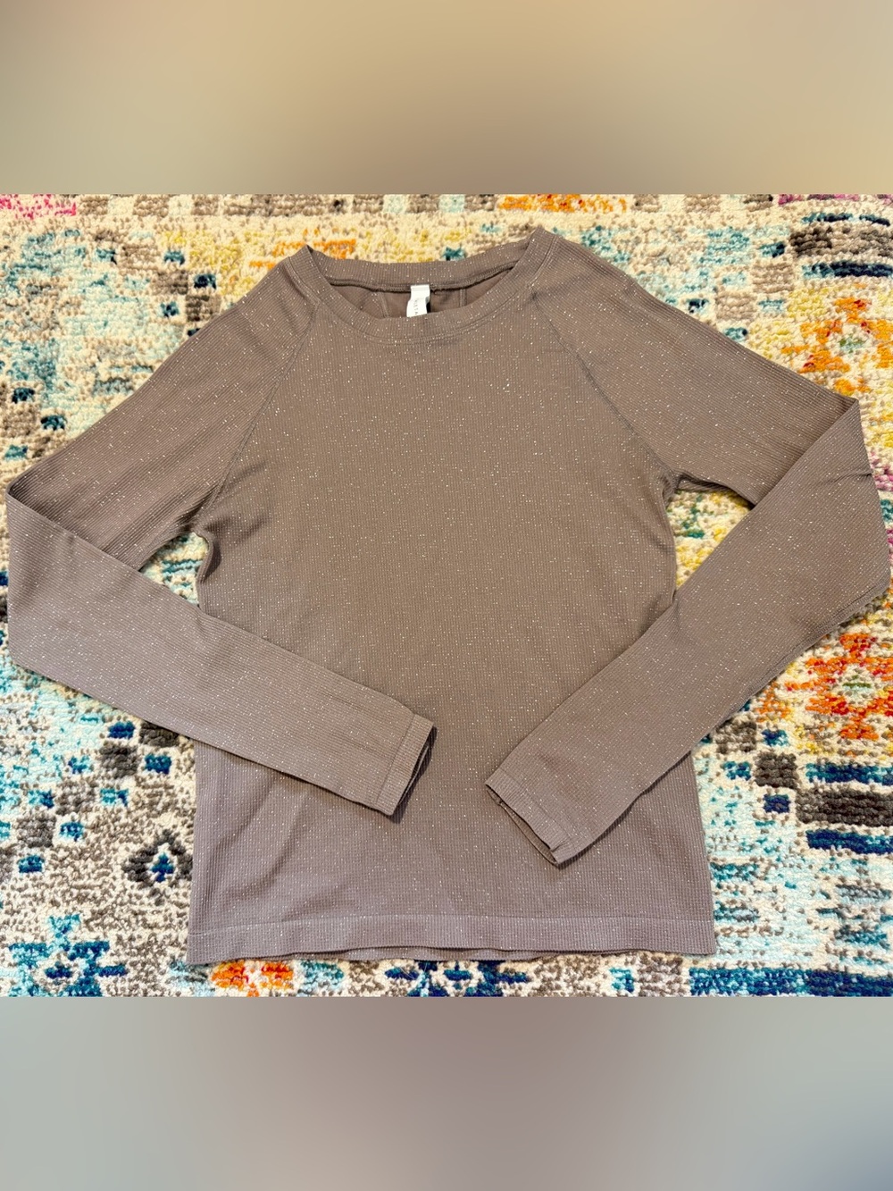 Athleta shimmer Ribbed Long-Sleeve Tee